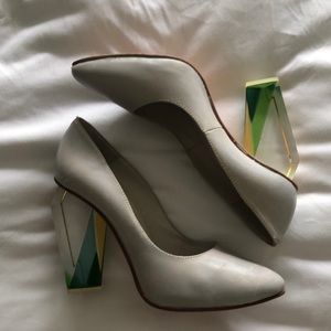 Miista leather pumps with plexi clear heel